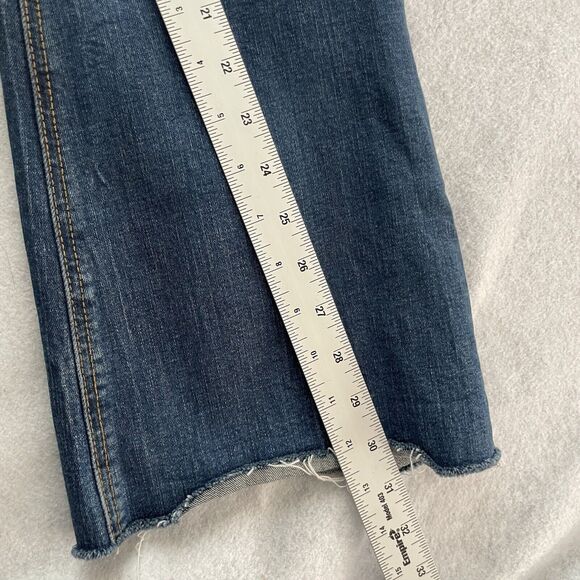 ZARA High Rise Flare Jeans‎ Womens 4 Blue Raw Hem - Picture 3 of 7